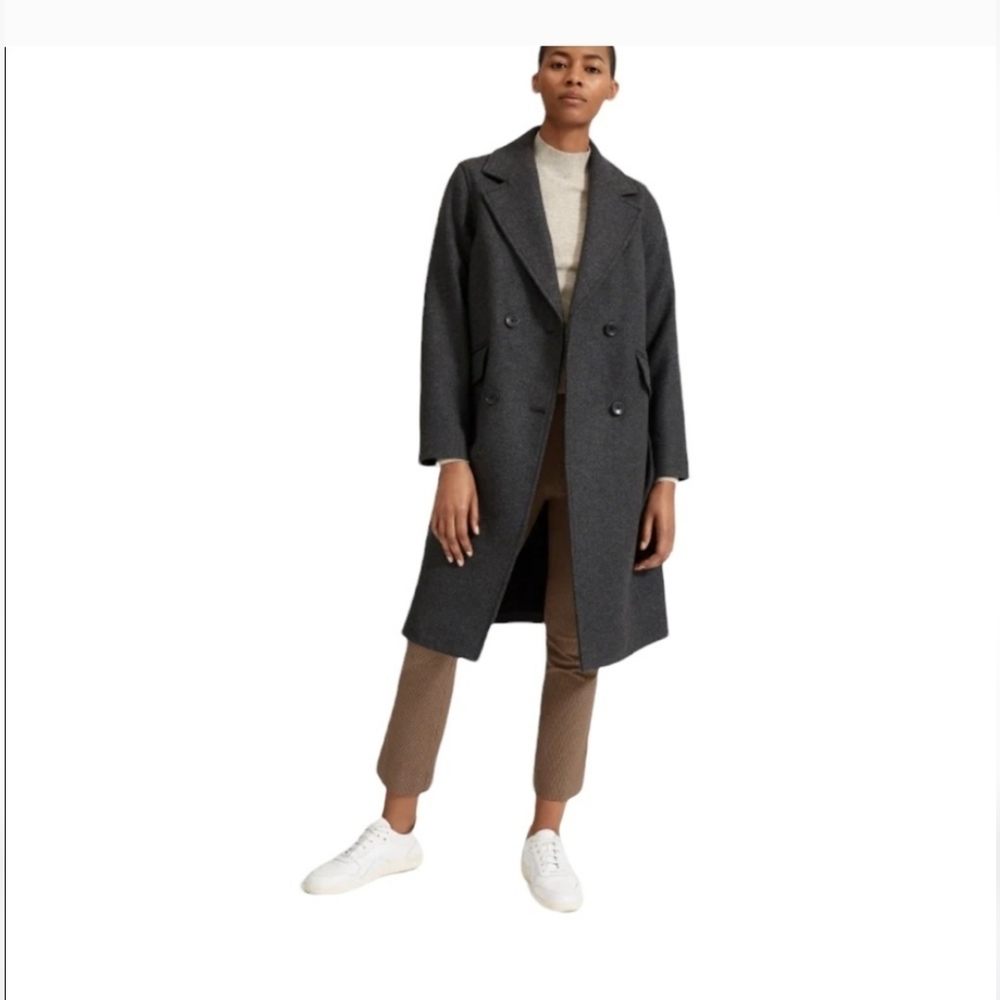 Everlane Women's Gray Wool Double Breasted Coat Size 0